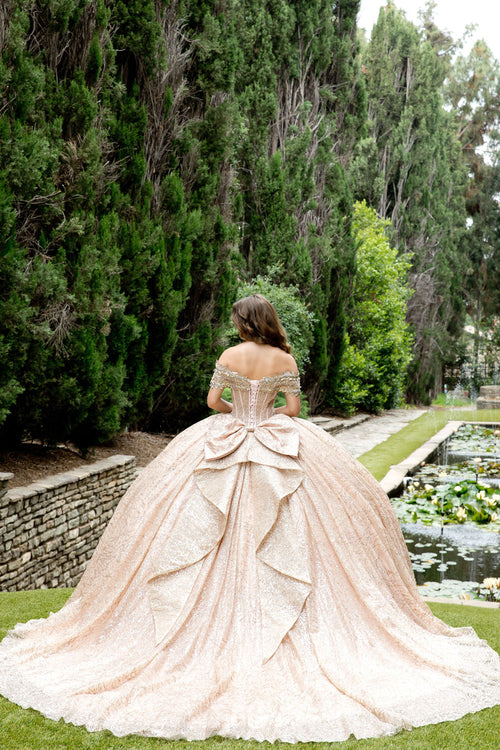 Off Shoulder Corset Ball Gown by Bella Princess PQ1087