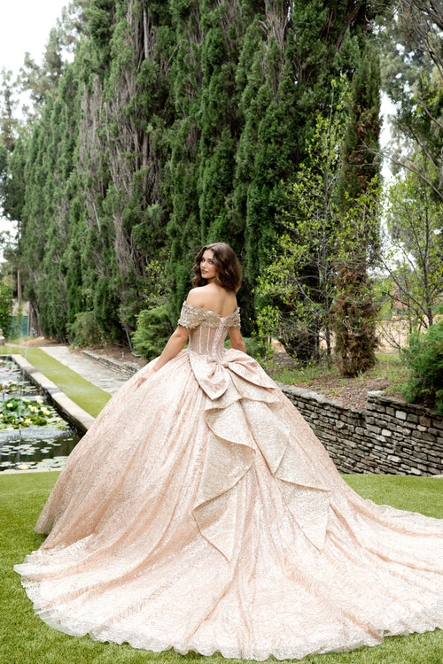 Off Shoulder Corset Ball Gown by Bella Princess PQ1087