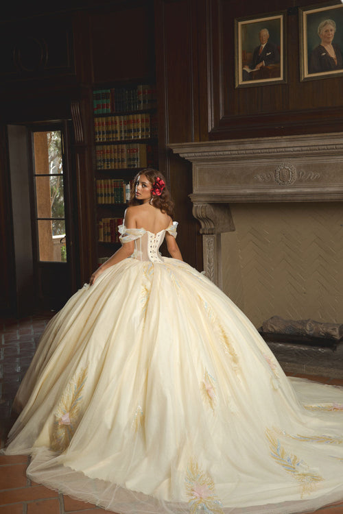 Off Shoulder Corset Ball Gown by Bella Princess PQ1088