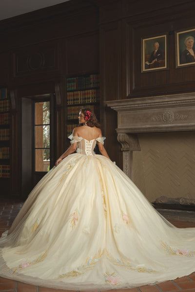 Off Shoulder Corset Ball Gown by Bella Princess PQ1088