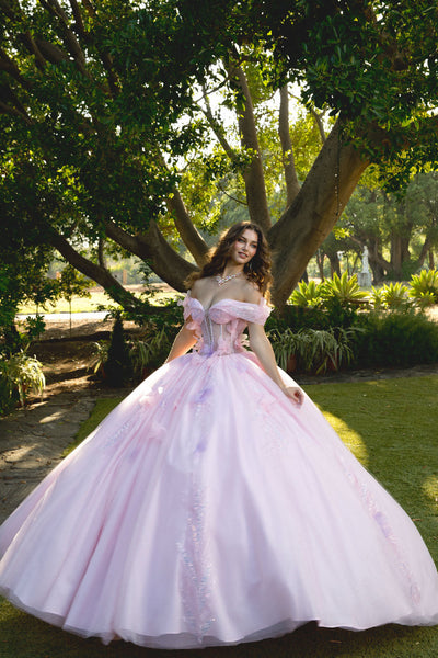 Off Shoulder Corset Ball Gown by Bella Princess PQ1088