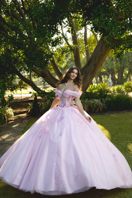 Off Shoulder Corset Ball Gown by Bella Princess PQ1088