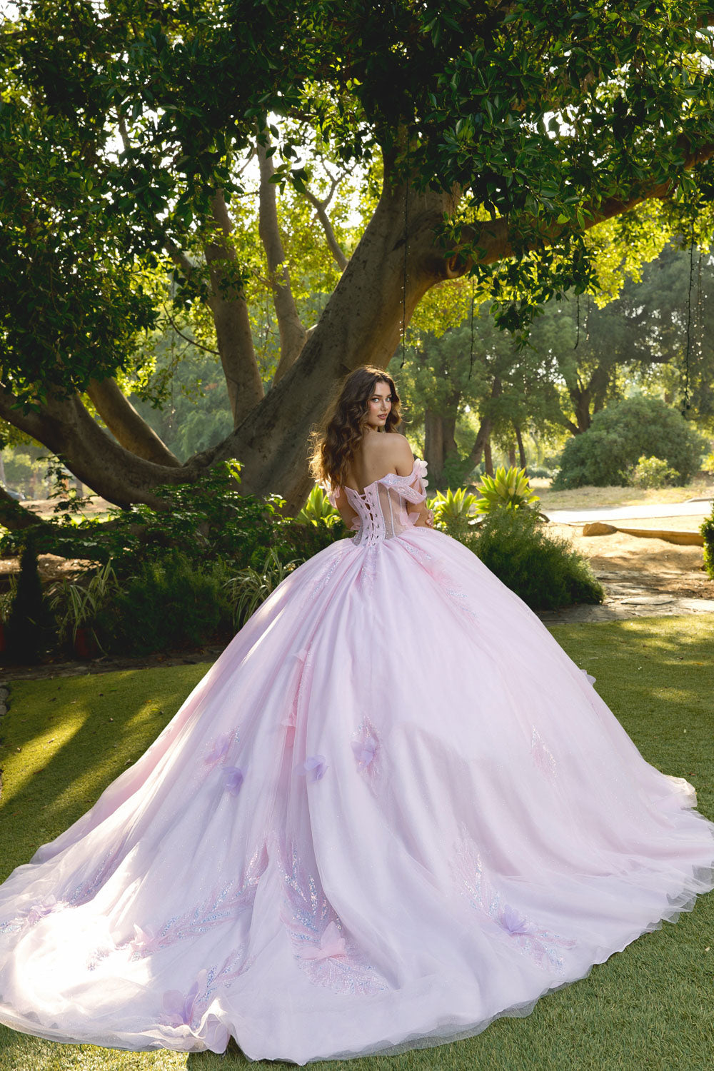 Off Shoulder Corset Ball Gown by Bella Princess PQ1088