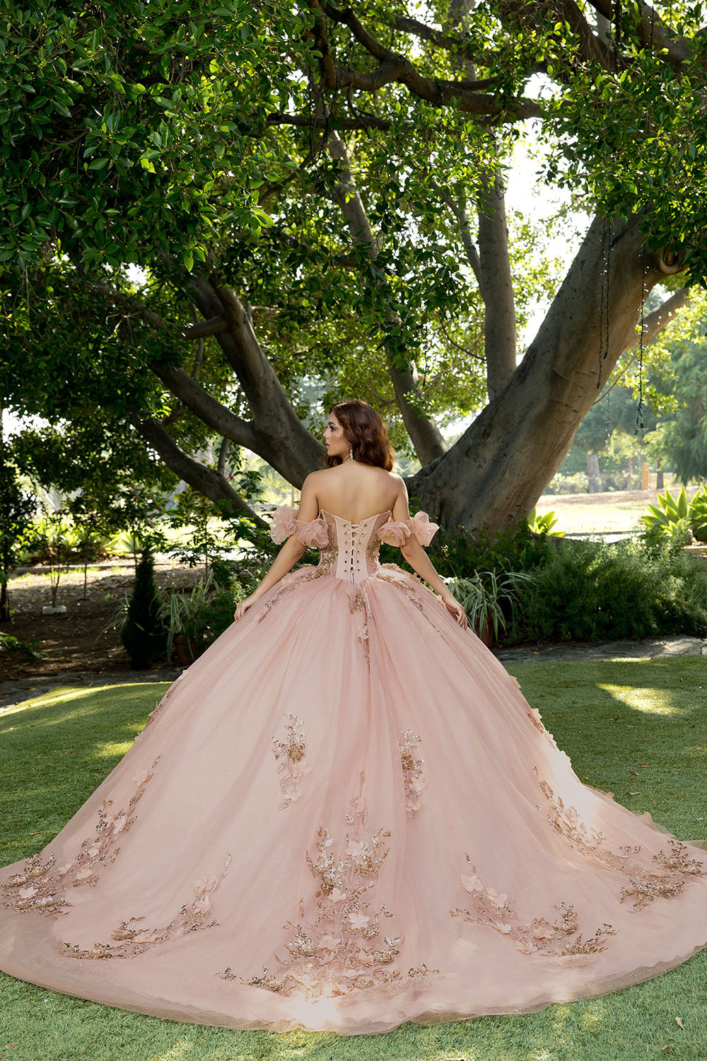 3D Floral Strapless Ball Gown by Bella Princess PQ1089