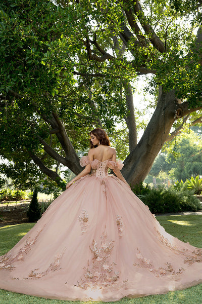 3D Floral Strapless Ball Gown by Bella Princess PQ1089