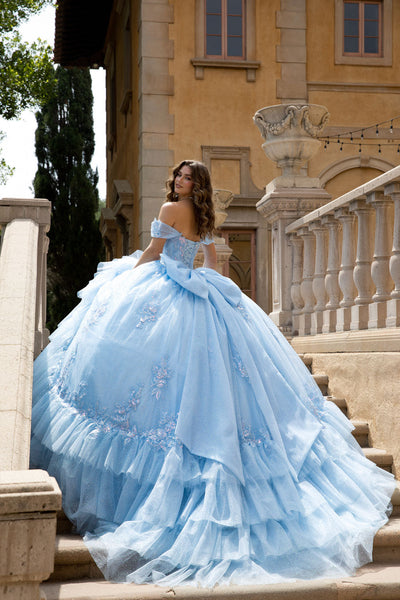 Off Shoulder Flounced Ball Gown by Bella Princess PQ1092