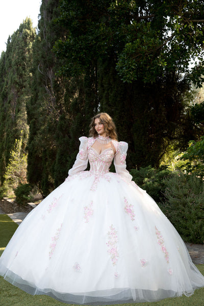 white quince dresses Long Applique Ball Gown Glitter Sequin Quinceanera Dress – The Dress Outlet Architectural Ball Gown Skirt Long Quinceanera Dress Glitter Ball