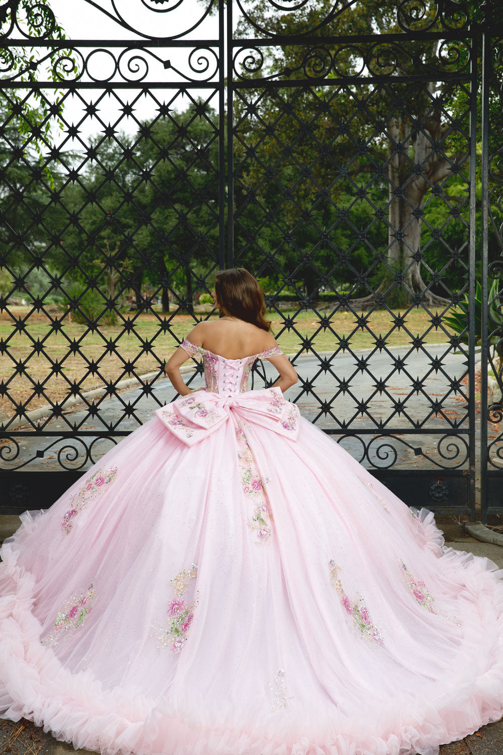 Off Shoulder Ruffled Ball Gown by Bella Princess PQ1095
