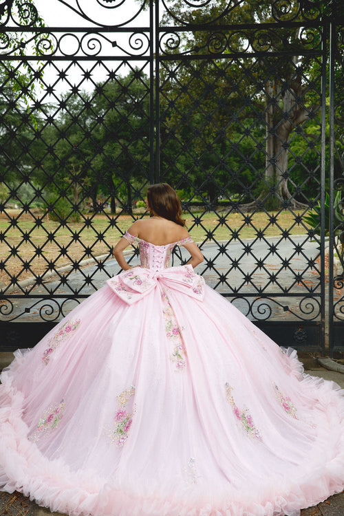 Off Shoulder Ruffled Ball Gown by Bella Princess PQ1095