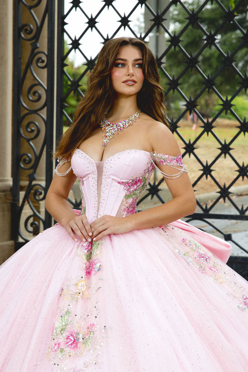 Off Shoulder Ruffled Ball Gown by Bella Princess PQ1095