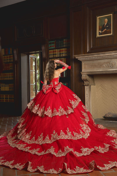 Strapless Tiered Ball Gown by Bella Princess PQ1099