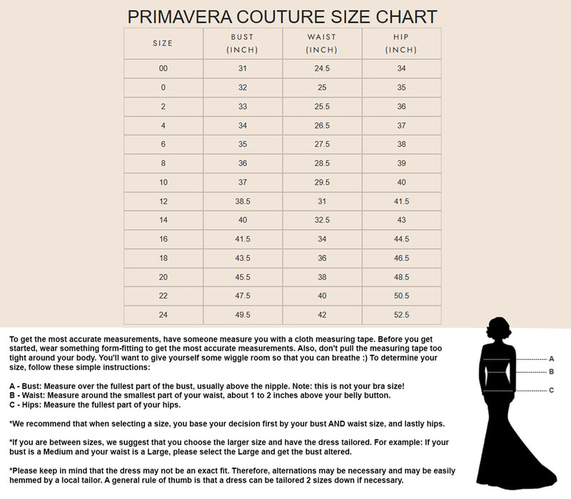 Primavera Couture Size Chart