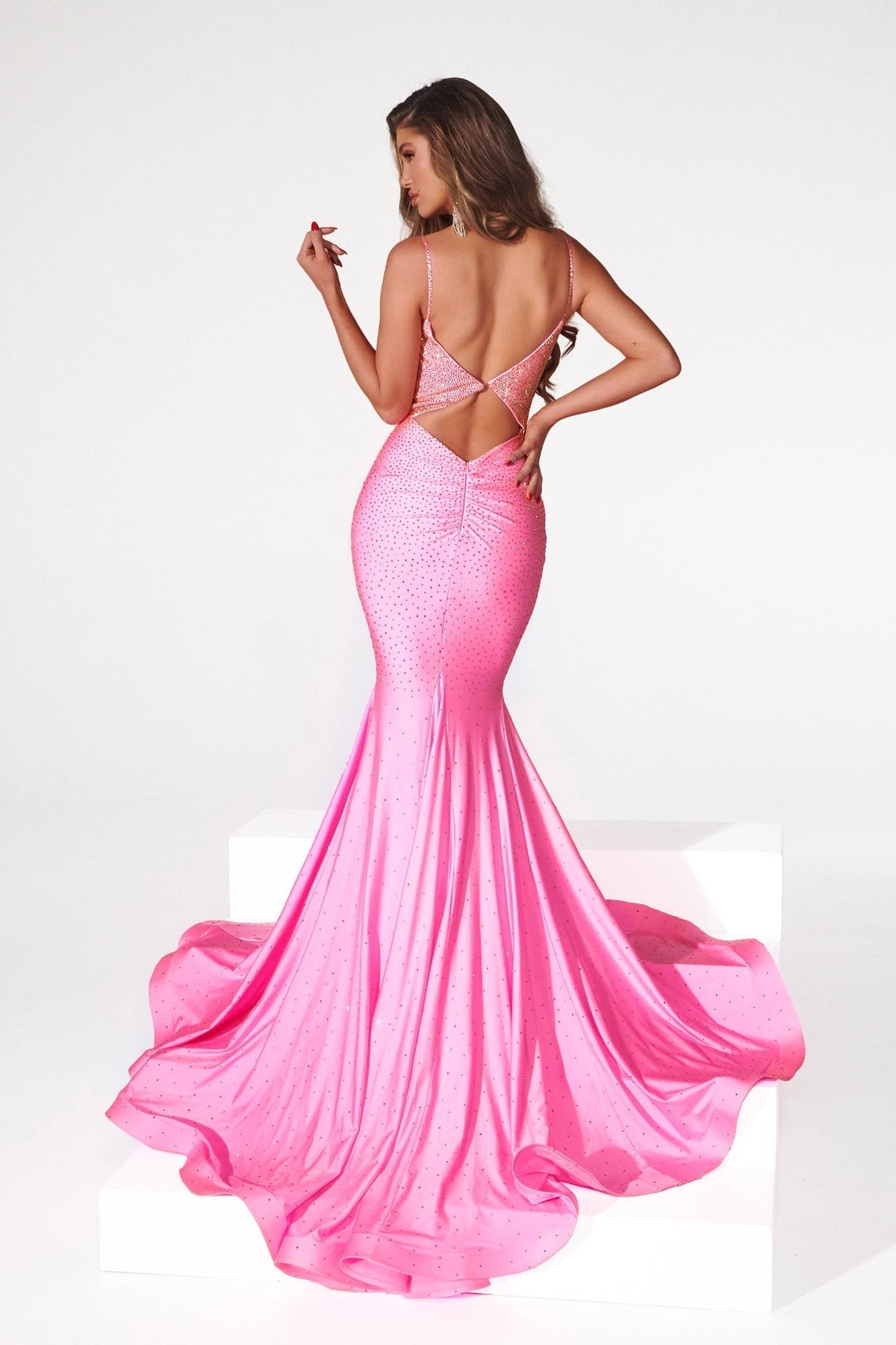 Portia and Scarlett HOT PINK AB evening dress