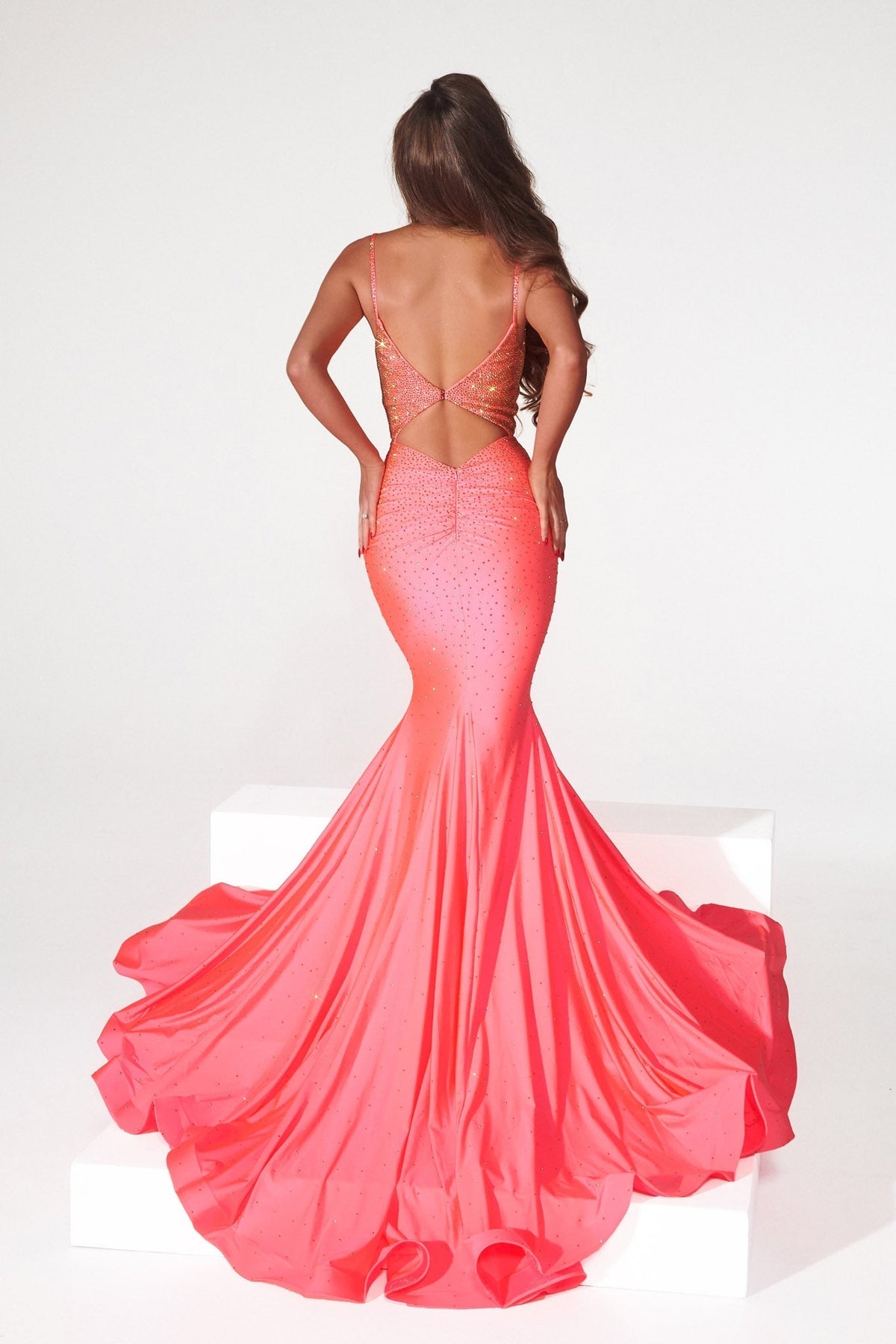 Portia and Scarlett HOT PINK AB evening dress
