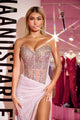 Prom Dresses Beaded Long Prom Dress Pink