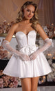Portia and Scarlett PS25568 - Bow Accented Sweetheart Mini Dress