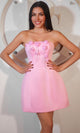Portia and Scarlett PS25572 - Floral Detail Straight Neckline Dress Cocktail Dresses