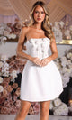 Floral Detail Straight Neckline Cocktail Dress by Portia and Scarlett