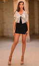 Portia and Scarlett Bow Sequin V-Neck Cocktail Dress