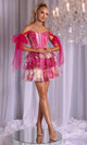 Portia and Scarlett PS25701 - Floral Embroidered Tiered Dress Homecoming Dresses