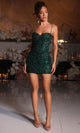 Portia and Scarlett PS25707 - Crystal Vine Embellished Mini Dress Cocktail Dresses