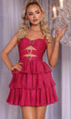 Portia and Scarlett PS25714 - Sleeveless Heart Buckle Mini Dress