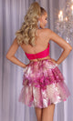 Portia and Scarlett PS25715 - Floral Embroidered Tiered Mini Dress