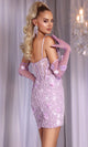Portia and Scarlett Sheer Corset Mini Dress in Lilac