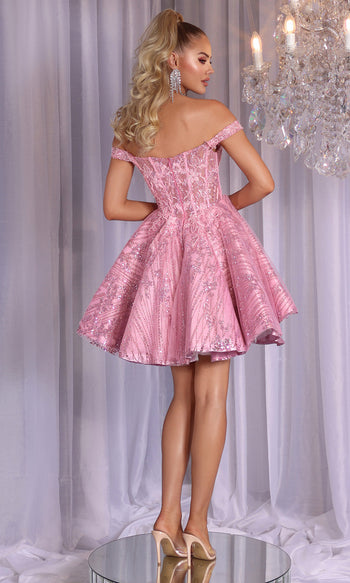 Portia and Scarlett PS25735 - Off Shoulder Sequin Lace Short Dress