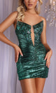 Portia and Scarlett PS25740 - Wide V-Neck Beaded Mini Dress Review