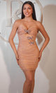 Portia and Scarlett PS25761 - Ruched Sweetheart Dress with Bows