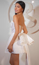 Portia and Scarlett PS25762 - Beaded Lattice Overskirt Short Dress