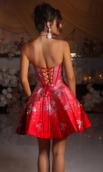 Portia and Scarlett PS25785 Sparkling Bow Mini Dress