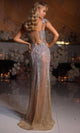 Portia and Scarlett Beaded Mesh Illusion Corset Gown