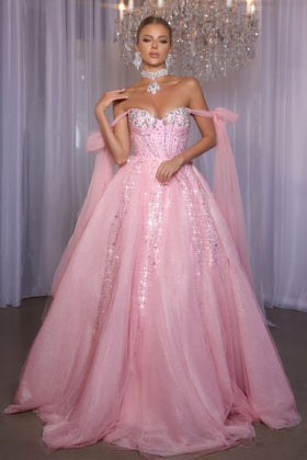 Portia and Scarlett PS26030 Sweetheart Ball Gown Corset Bodice Prom Dress