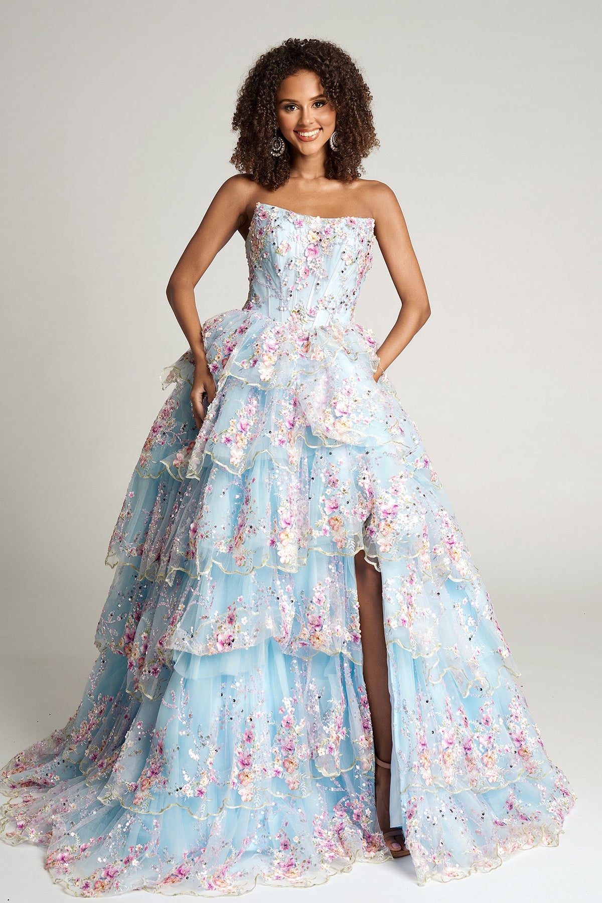 Portia and Scarlett PS26051 Short Scoop Ball Gown Corset Bodice Prom Dress