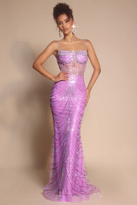 Portia and Scarlett PS26095 Long Cowl Sleeveless Prom Dress