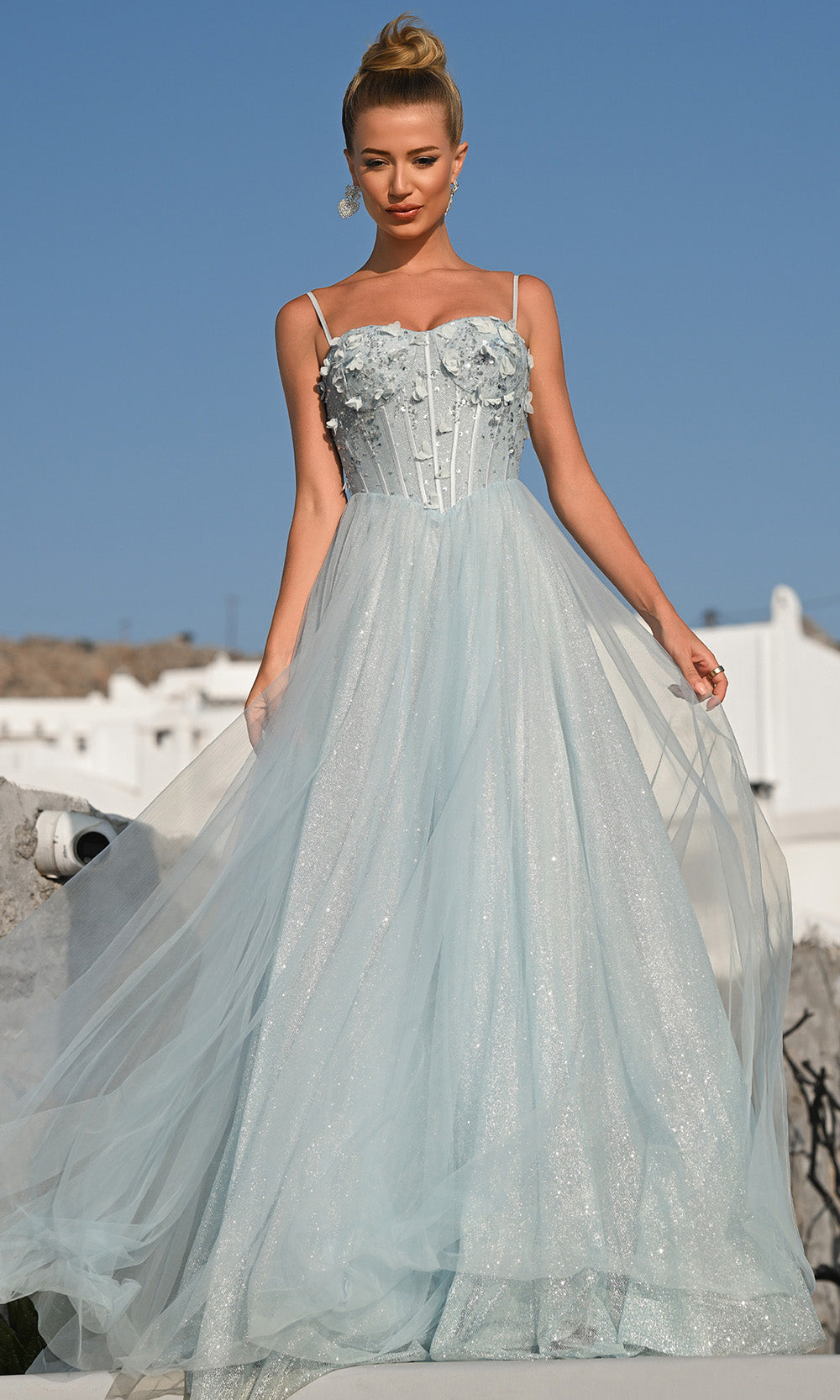 Portia and Scarlett PS26146 Long Sweetheart Sleeveless A-Line Corset Bodice Prom Dress