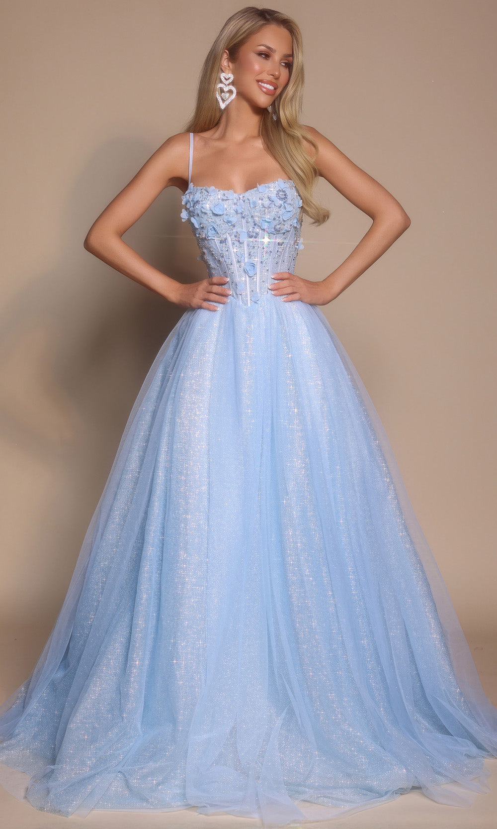 Portia and Scarlett PS26146 Long Sweetheart Sleeveless A-Line Corset Bodice Prom Dress