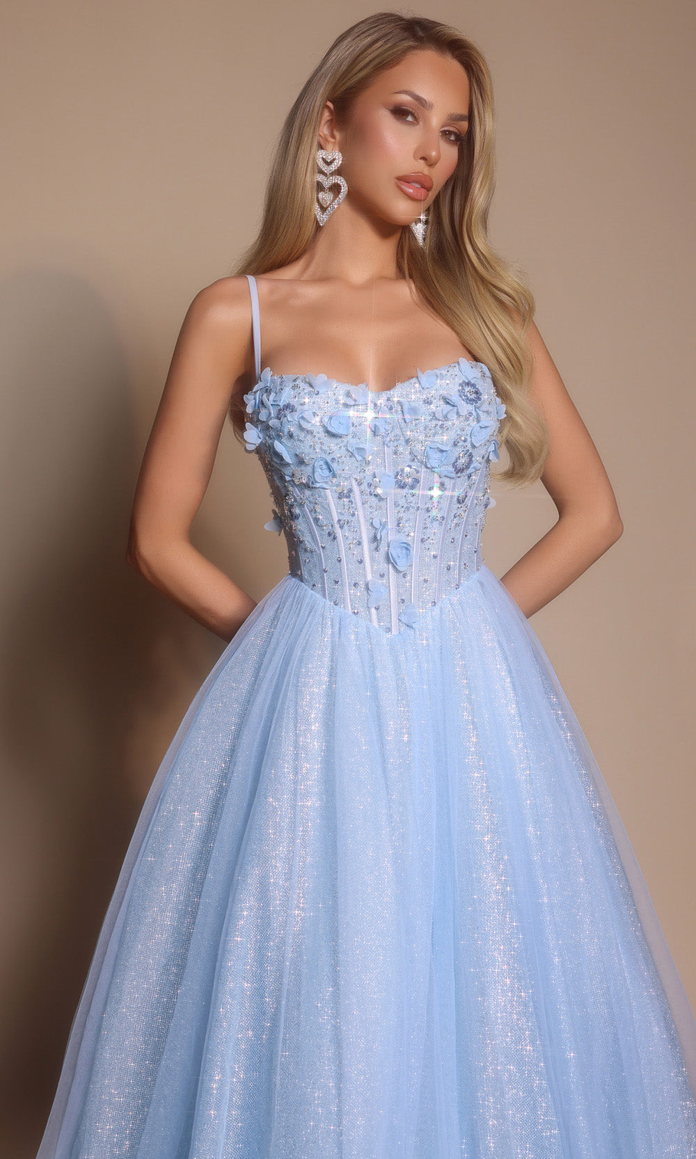 Portia and Scarlett PS26146 Long Sweetheart Sleeveless A-Line Corset Bodice Prom Dress
