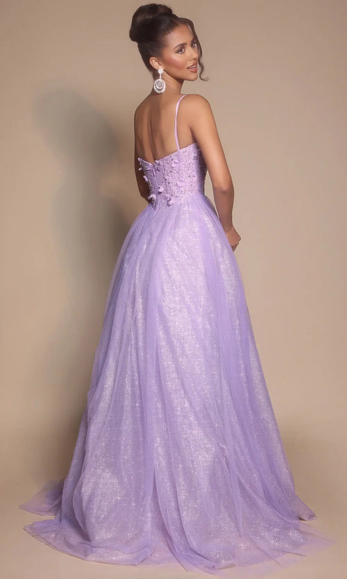 Portia and Scarlett PS26146 Long Sweetheart Sleeveless A-Line Corset Bodice Prom Dress