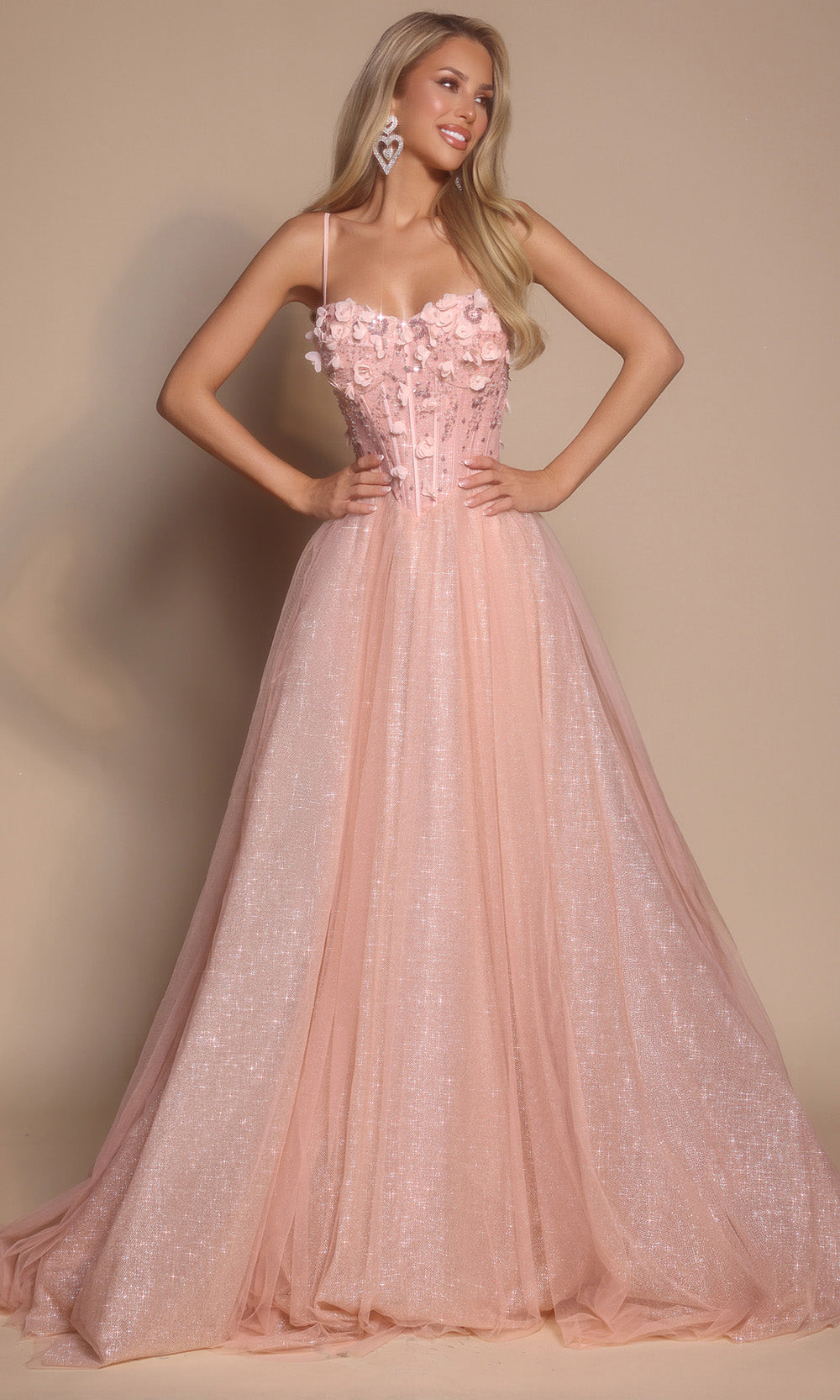Portia and Scarlett PS26146 Long Sweetheart Sleeveless A-Line Corset Bodice Prom Dress