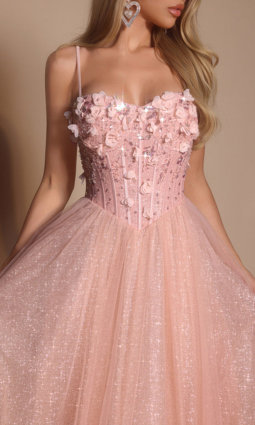 Portia and Scarlett PS26146 Long Sweetheart Sleeveless A-Line Corset Bodice Prom Dress