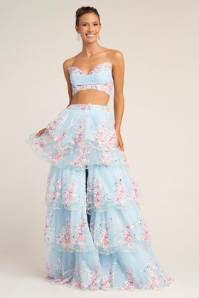 Portia and Scarlett PS26272 Long Sweetheart Sleeveless A-Line Ruffled Detail Prom Dress