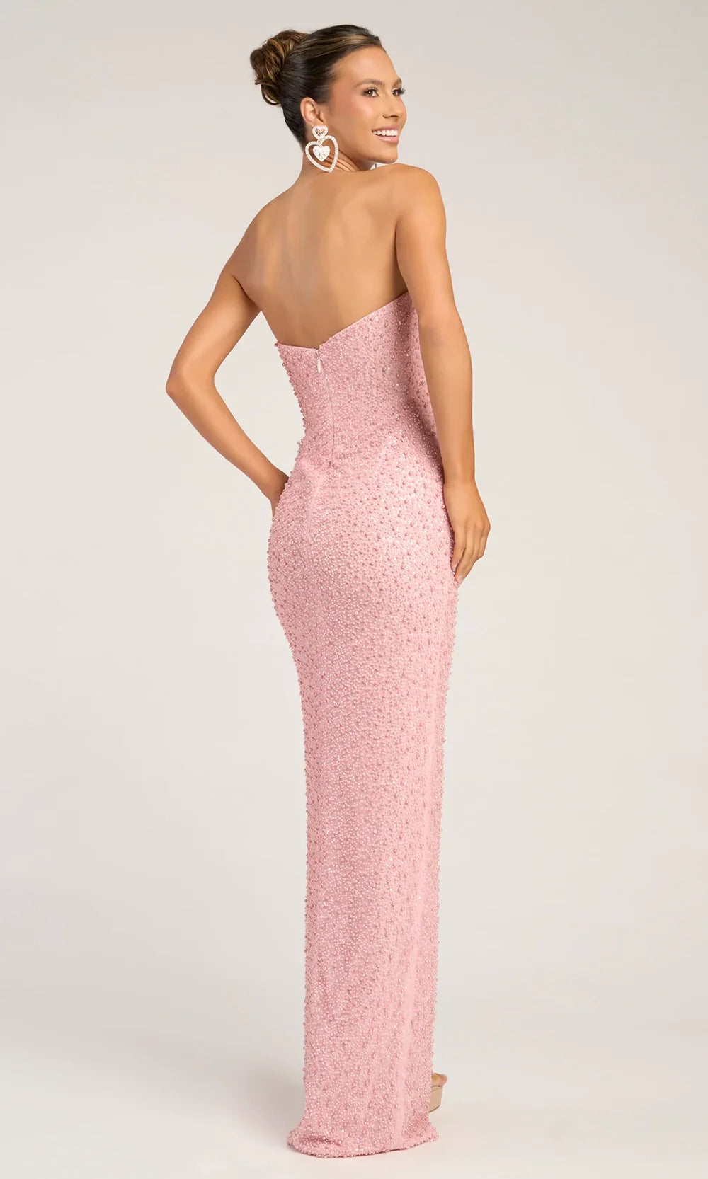 Portia and Scarlett PS26309E Long Straight-Across Sheath Beaded Detail Embellished Detail Prom Dress