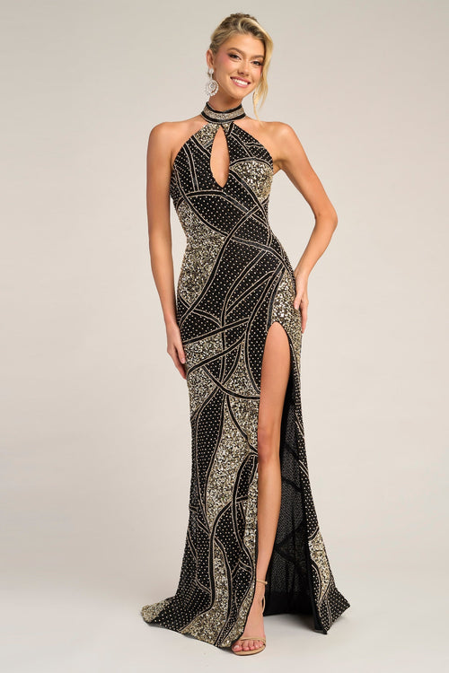 Portia and Scarlett Black/Gold dress