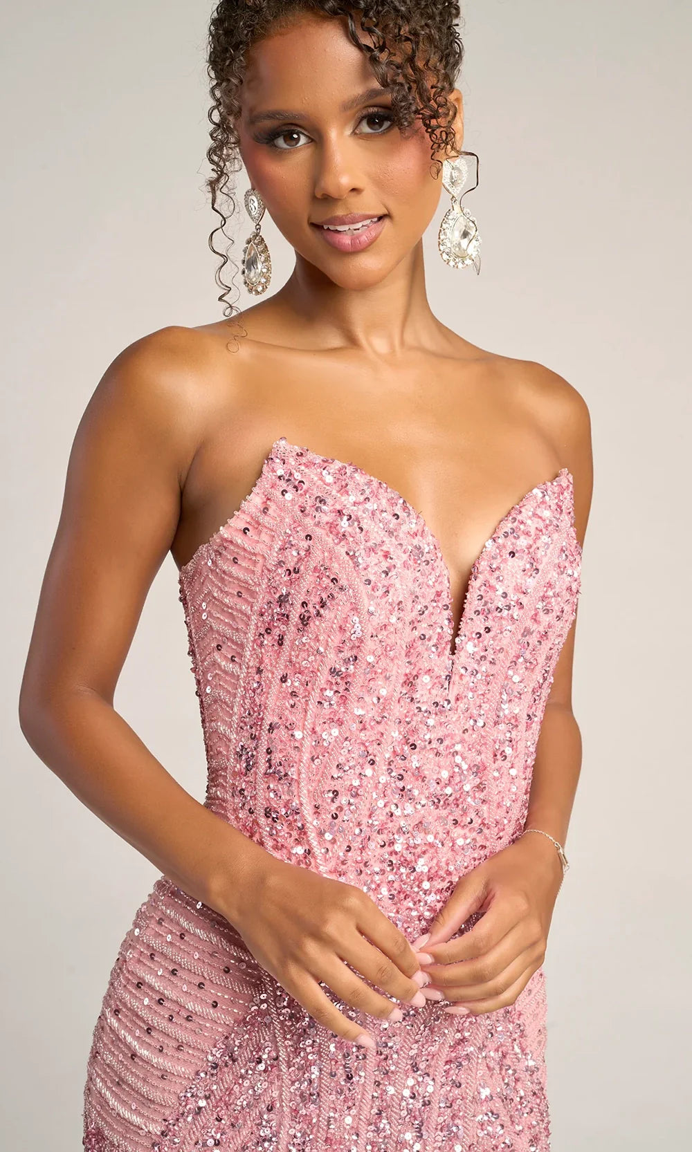 Sequin Mermaid Evening Gown with High Slit Formal Dress by Portia and Scarlett PS26424C