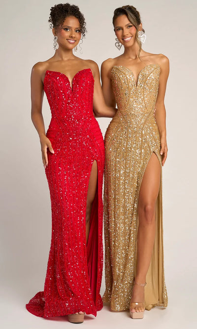Sequin Mermaid Evening Gown with High Slit Formal Dress by Portia and Scarlett PS26424C