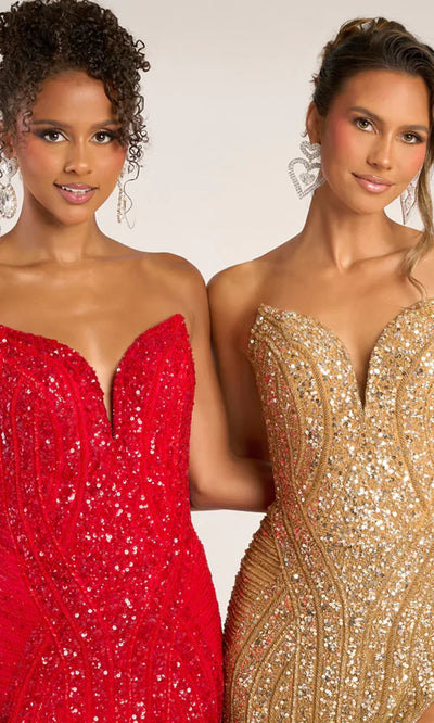Sequin Mermaid Evening Gown with High Slit Formal Dress by Portia and Scarlett PS26424C