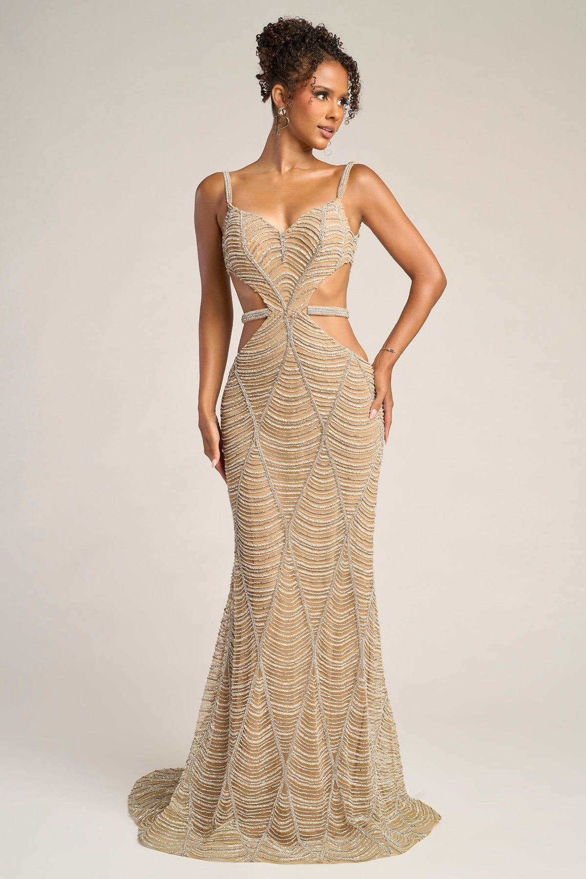 Portia and Scarlett Nude/Silver dress